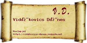 Vidákovics Dénes névjegykártya