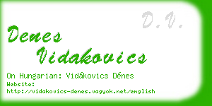 denes vidakovics business card