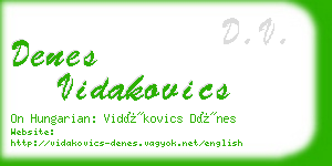 denes vidakovics business card